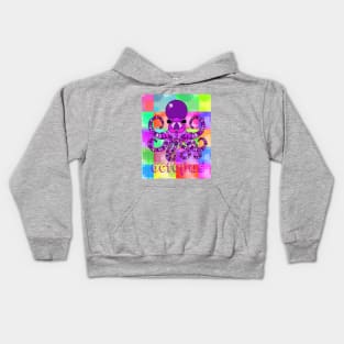 OCTOPUS UNDER THE PIXEL SEA Kids Hoodie